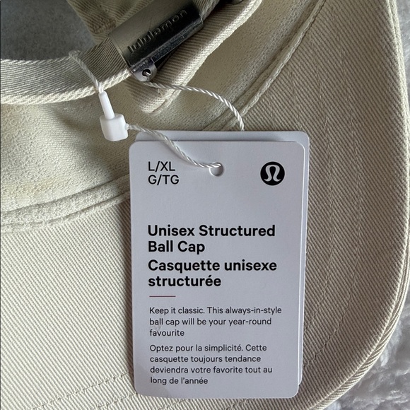 🆕 LULULEMON Structured Ball Cap Script NWT Light Ivory/Olive Brown - Picture 12 of 15